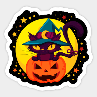 Pumpkin Cat Halloween Sticker